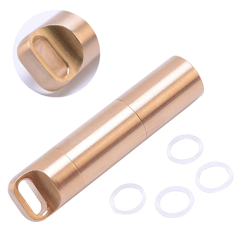 Pill Fob Capsule - Ottone impermeabile Ermetico Contenitore di Stoccaggio
