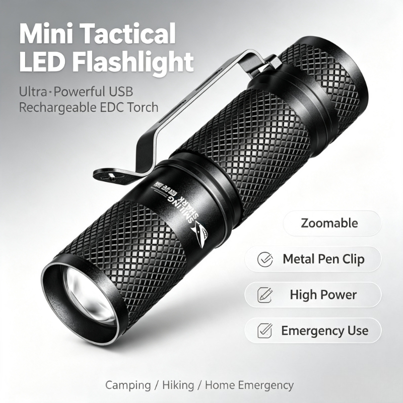 Edc (Every Day Carry - SMILING SHARK Torcia LED Tattica Ultra