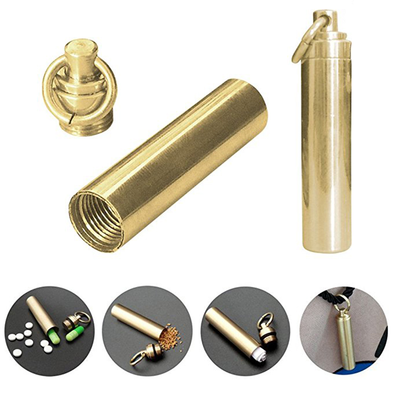 Pill Fob Capsule - 1 Porta Pillole in Ottone Massiccio