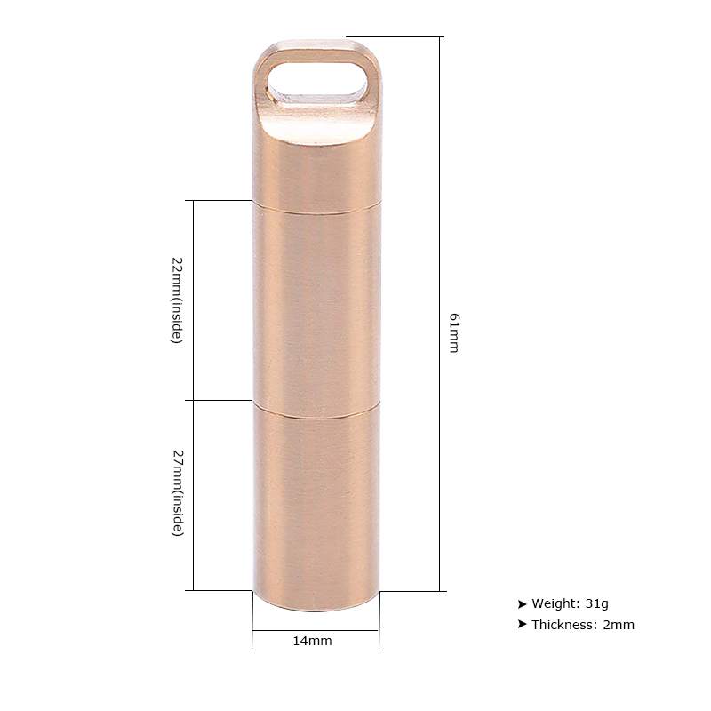 Ottone impermeabile Ermetico C - Pill Fob Capsule recensione e prezzo