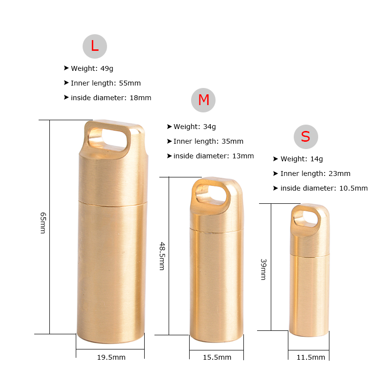 Ottone Ermetico Contenitore di - Pill Fob Capsule recensione e prezzo