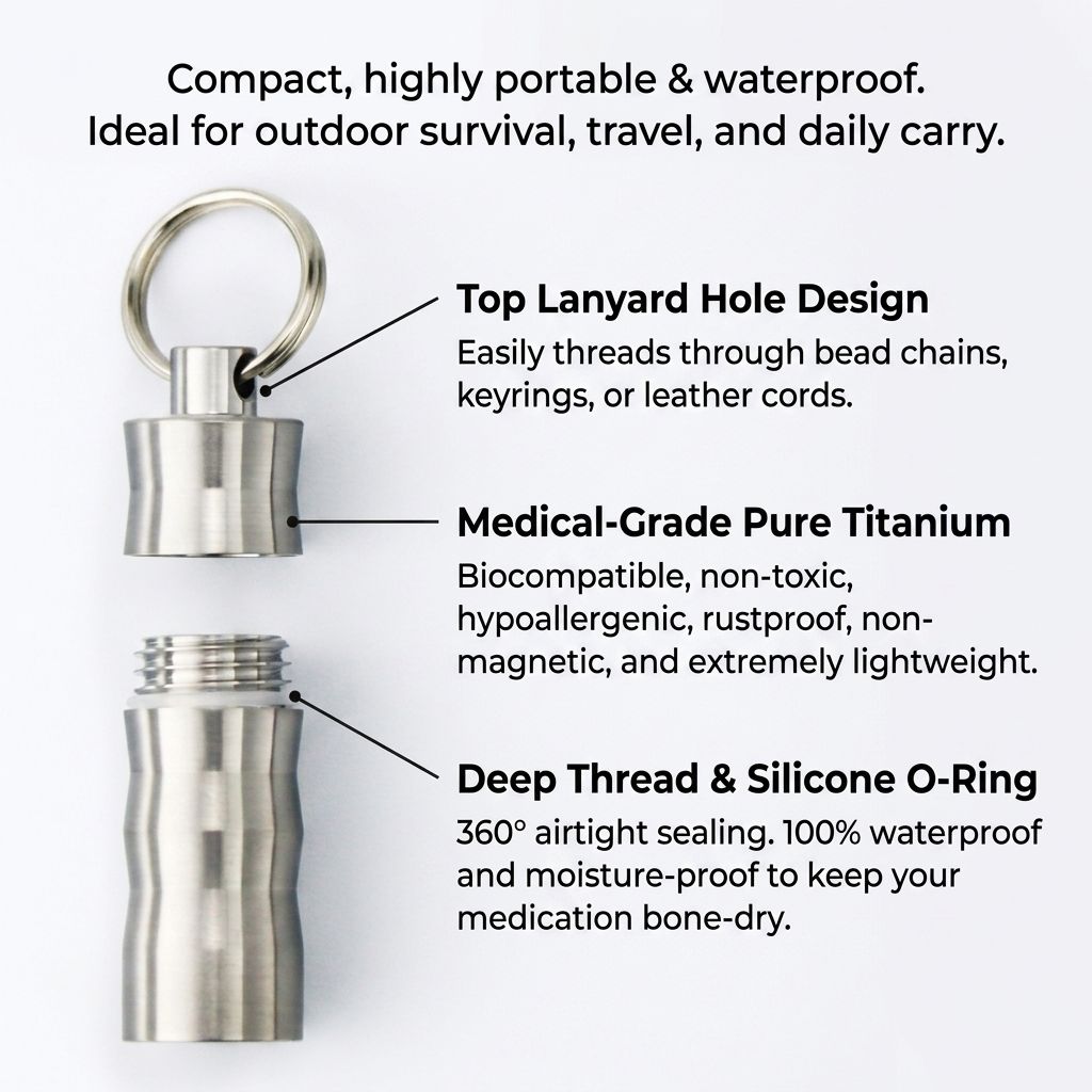 Tivosy Porta Pillole in Titani - Pill Fob Capsule recensione e prezzo